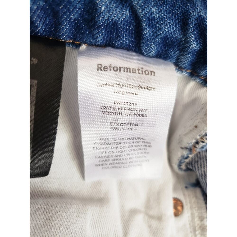 Reformation Jeans Cynthia High Rise Straight Long Jean Size 31 - Picture 10 of 11
